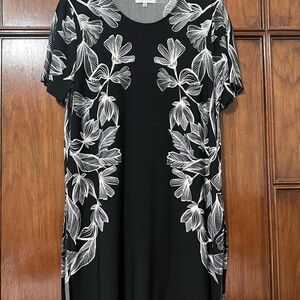 Calvin Klein Black Dress with White Floral Print